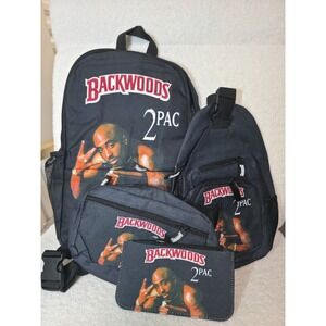 Set of 4 Backwoods 2 PAC Backpack, Pencil, Shoulder And Waist Bag